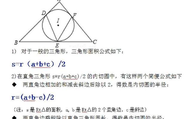 三角形面积内切圆半径公式(三角形面积内切圆半径公式推导)