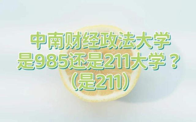 中南政法财经大学是211还是985