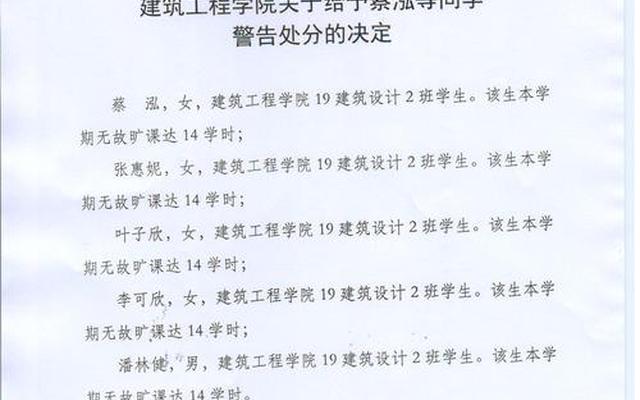 大学生警告处分会记入档案吗(大学生严重警告处分会入档案吗)