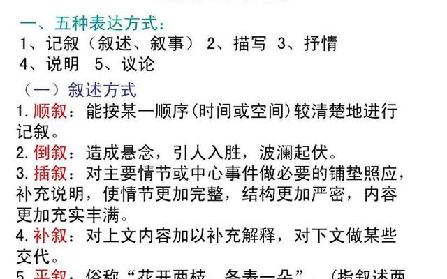 语文中的表达方式都有什么(语文中的表达方式有几种)