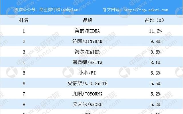 国内净水器十大排名最新(国内净水器最新排名)