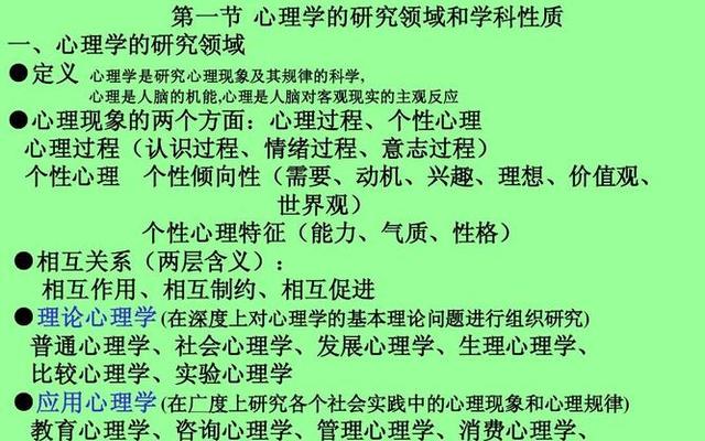 心理学是研究人的什么和心理现象的科学