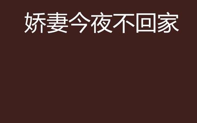 老公不回家,我也不回家—一招解决老公不回家