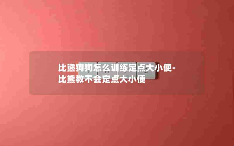 比熊狗狗怎么训练定点大小便-比熊教不会定点大小便