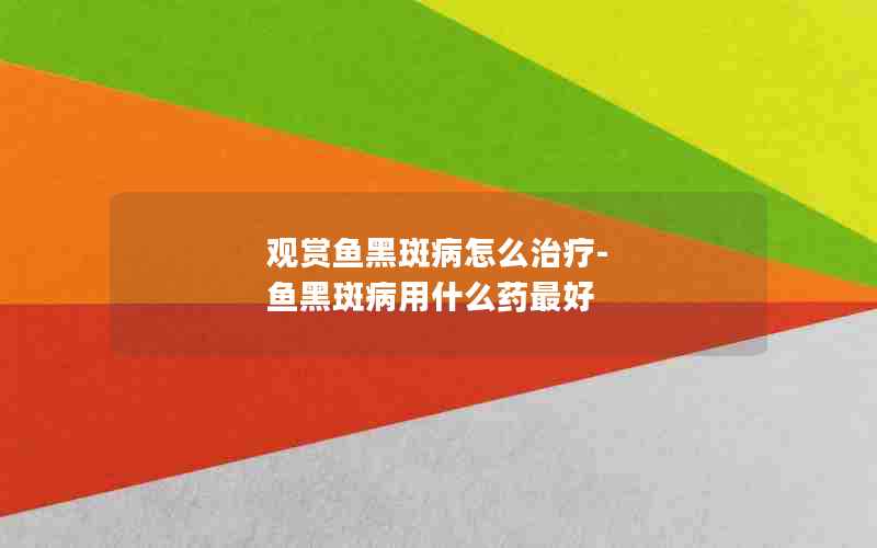 观赏鱼黑斑病怎么治疗-鱼黑斑病用什么药最好