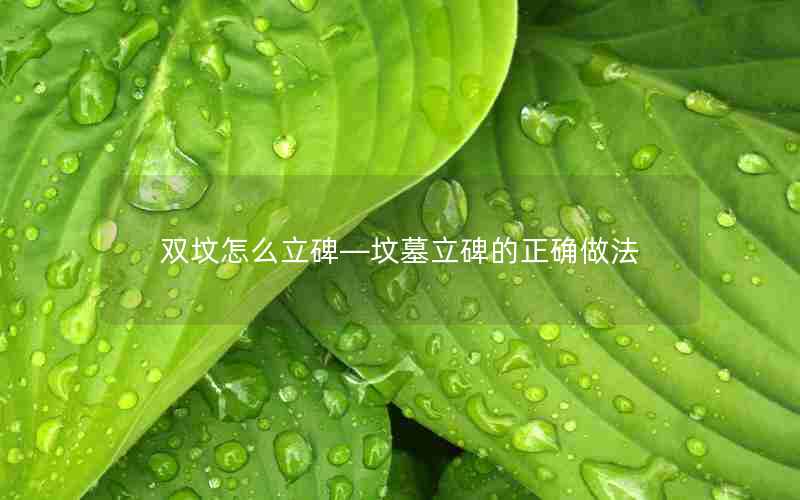 双坟怎么立碑—坟墓立碑的正确做法