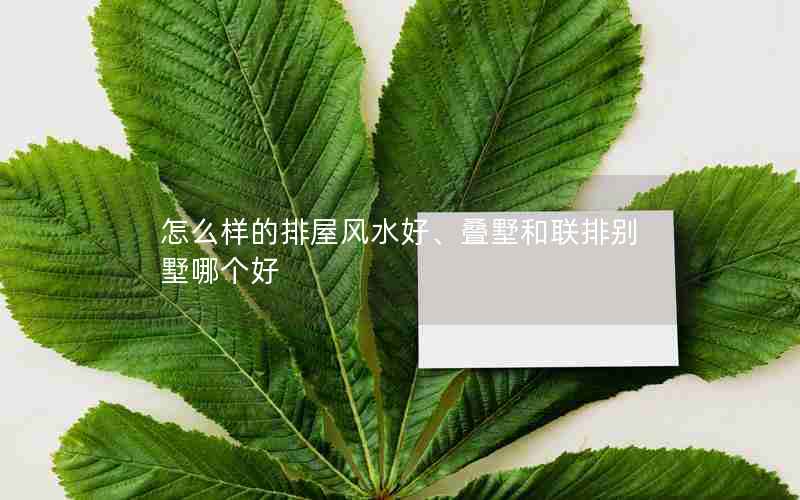 怎么样的排屋风水好、叠墅和联排别墅哪个好